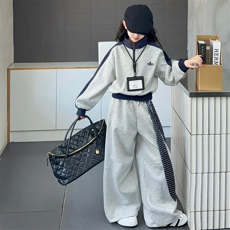 女童2025新款套装春秋款女大童洋气时髦儿童休闲运动卫衣两件套潮