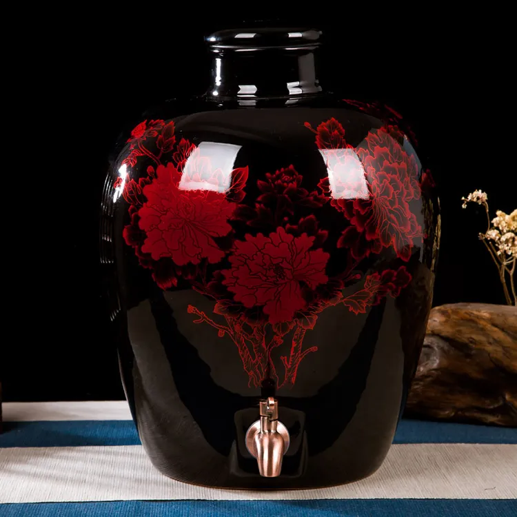 景德镇陶瓷加厚酒坛子泡酒缸10斤20斤30斤50斤装酒罐窖藏家用酒壶