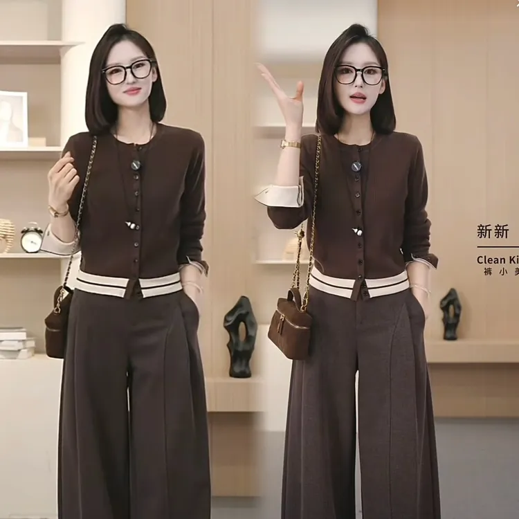 2025秋冬新款拼接针织开衫外套遮肉显瘦打底小衫时尚休闲女装上衣