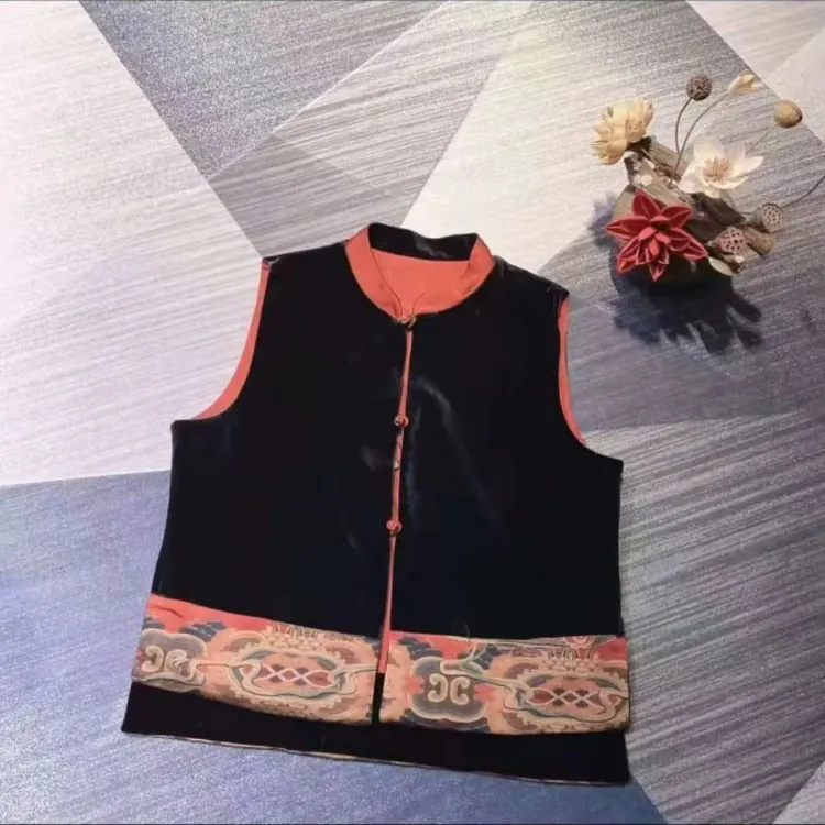 新中式国风两面穿盘扣马甲