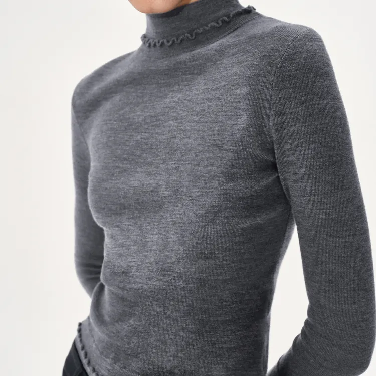 NUTH高领修身正肩打底针织衫女