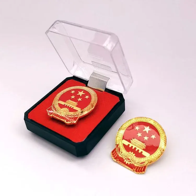 高档国徽徽章五角星领徽天安门爱国金属胸针安全扣加厚强国徽胸章