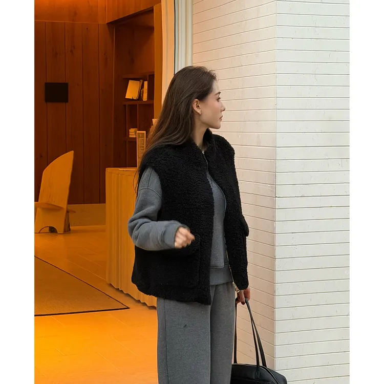 PH《羊毛卷》100羊毛芭莎卷颗粒感复古时尚百搭保暖马甲外套 PH3265