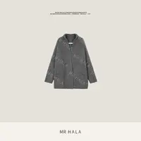 MRHALA 缘宿山羊绒蚕丝羊驼毛交织开衫式外套女 LM411168