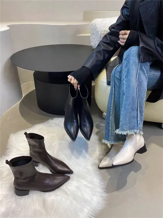 1000-1063 气质娜美严选时尚新款靴子品质靴子长筒靴短靴尖头高跟