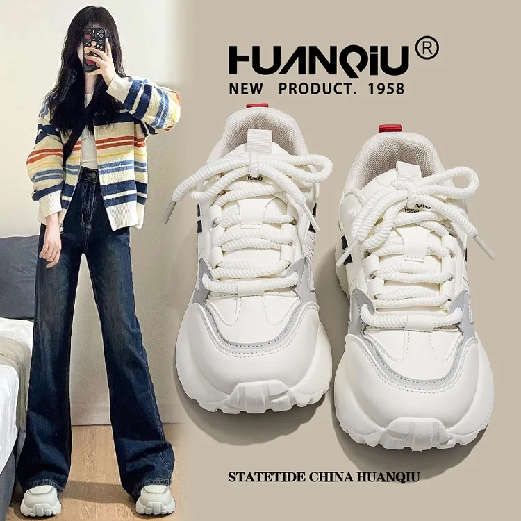 环球老爹鞋女2025新款春季软㡳不累脚跑步运动鞋户外徒步登山鞋子