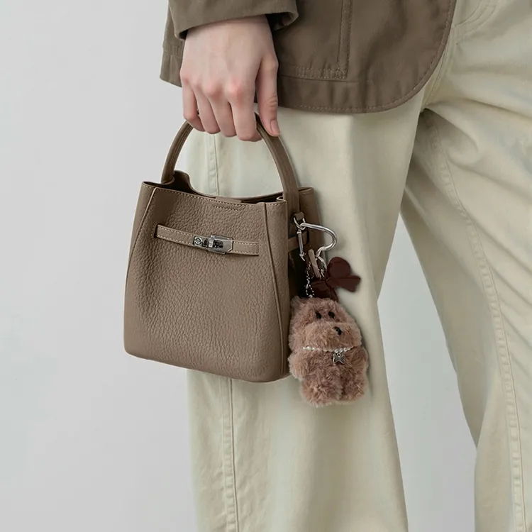 DOUBLE.R【优雅回声】原创·送挂件 菜篮水桶包 2025新款包 手提包女