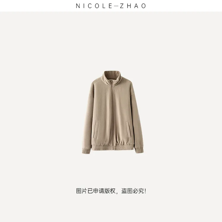 3NWT120【贵姐NICOLE】家庭装系列进口面料男女同款防水绒面外套