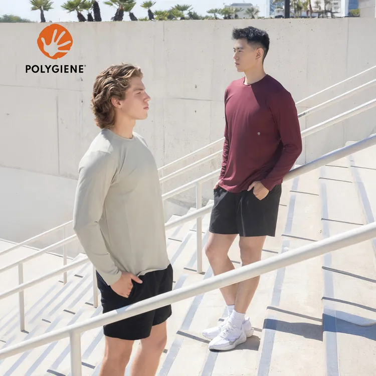 DRIOTOPIA早秋新品单面提花长袖男透气弹力运动打底衫抗菌长袖