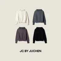 哈苏线构四色羊毛衫绒暖纯色百搭立领连帽针织外套FW108001-49