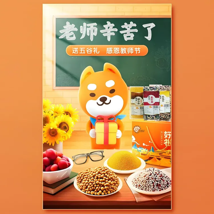 送上五谷礼感恩教师节丰膳园新鲜糯小米五色米五彩豆总共三袋