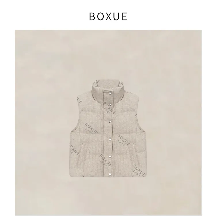 BOXUE“白雪少女”2025秋冬90白鸭绒马甲羽绒服外套#250923YR5099