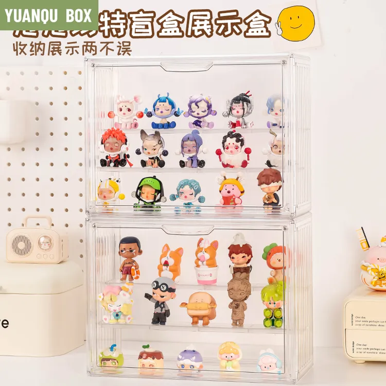 盲盒展示盒盲盒置物架子防尘透明手办展示盒乐高盲盒收纳盒阶梯