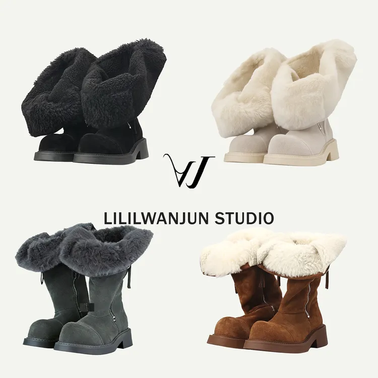 婉君【万元品质靴】开模定制"牛皮"大牌感小众品质筒靴LWJ25D4S4226