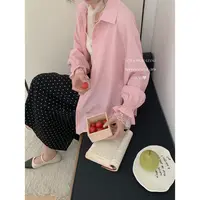 法式春季新款时尚百搭通勤款拼接蕾丝袖口气质设计感衬衫7382#0.1
