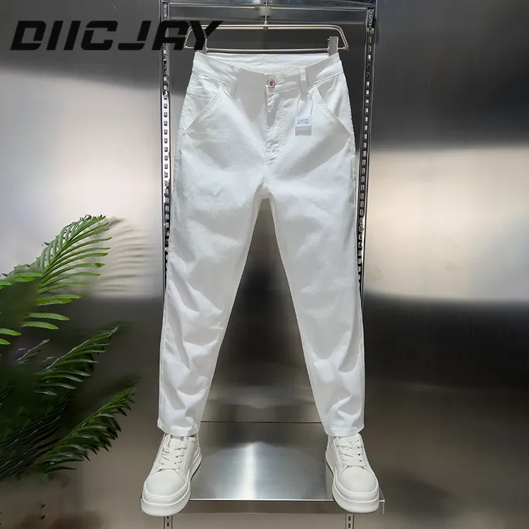 【现货】秋冬男士小直筒百搭潮牌休闲牛仔裤时尚潮流高级长裤+九分