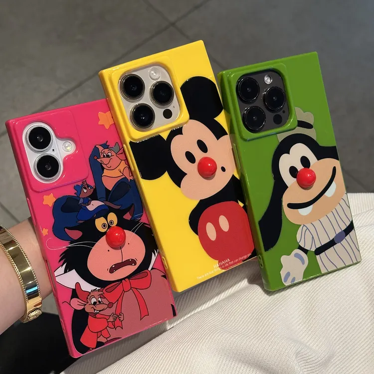欧克里里红鼻子米奇苹果15/16promax手机壳冰晶方块14/13/12/11套