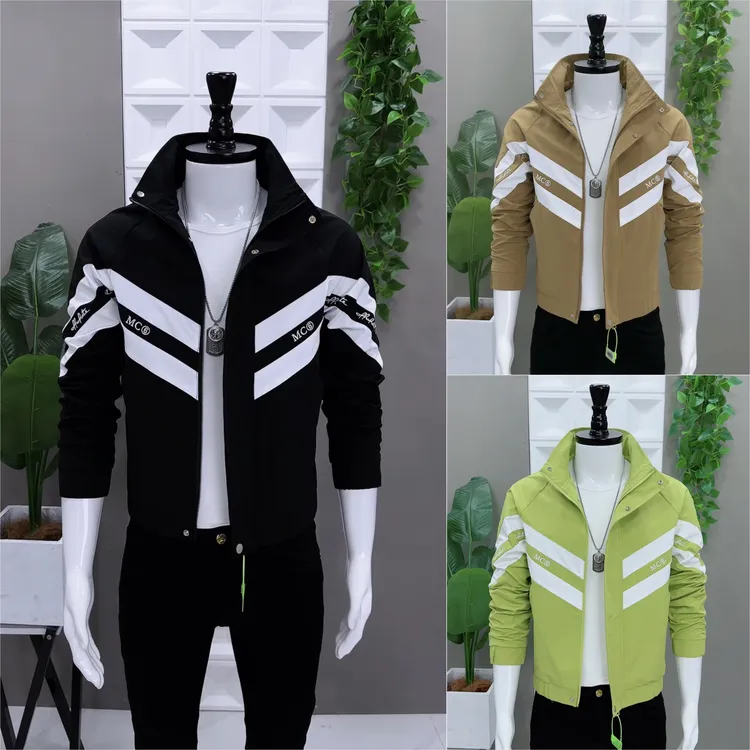 男士新款帅气短款透气立领青春活力男夹克韩版拼接拼色秋季外套