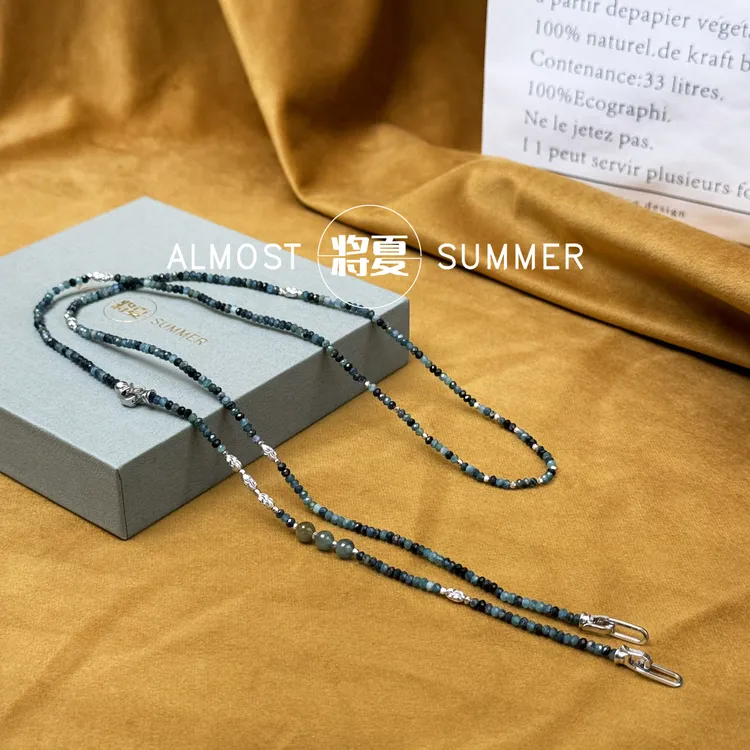 【宋瓷】将夏-原创手工二合一蓝色眼镜链