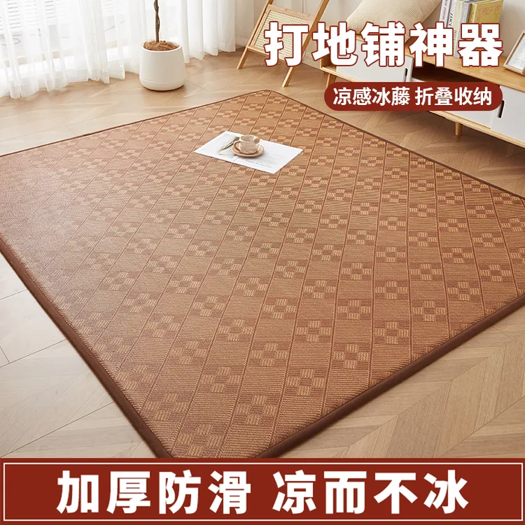 2025新款凉席地垫睡觉打地铺神器榻榻米床垫午睡垫家用席子藤席垫
