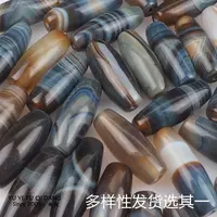 入！蓝沁复古原矿天然颗颗带线带眼条纹玛瑙串锁骨绳（多样性发货）