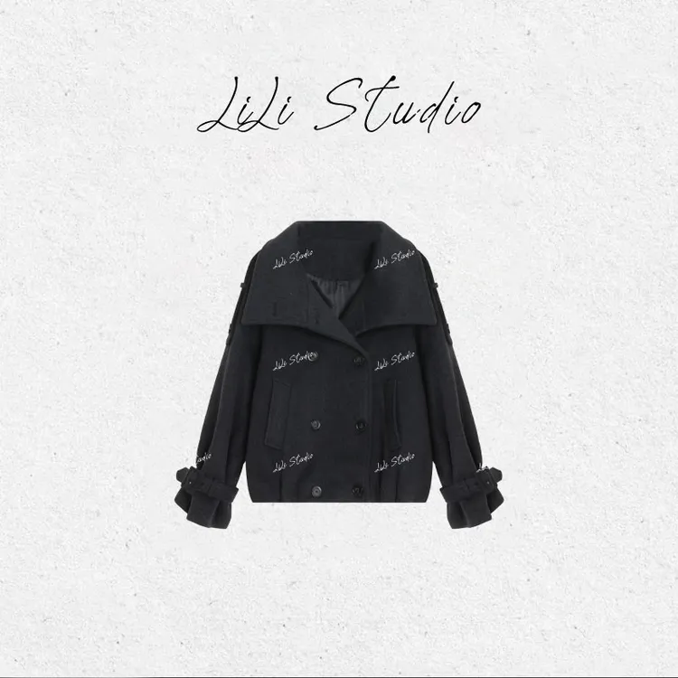 PCNY丨不理理「雅灰短章」进口美利奴羊毛宽松保暖毛呢外套女