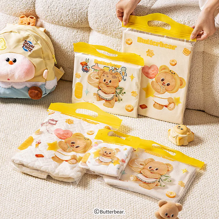 【摩登主妇&黄油小熊】食品级保鲜袋手提密封袋早餐袋水果零食袋