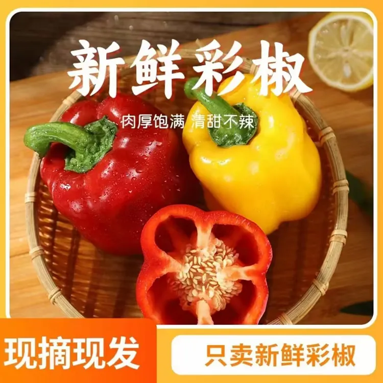 顺丰包邮山东寿光现摘现发水果五彩椒新鲜应季生吃不辣蔬菜水果