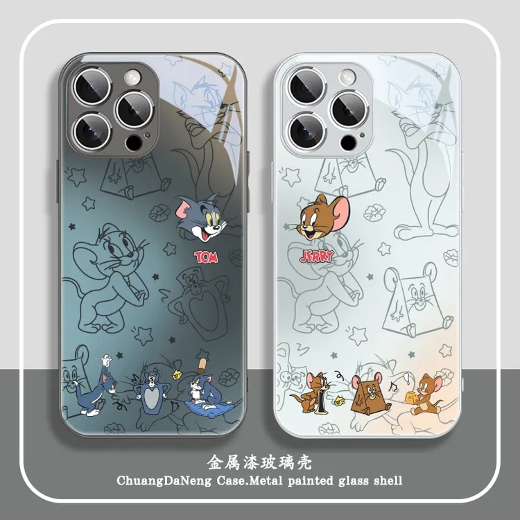 适用苹果17/华为/小米/vivo/oppo猫和老鼠汤姆杰瑞简约创意手机壳