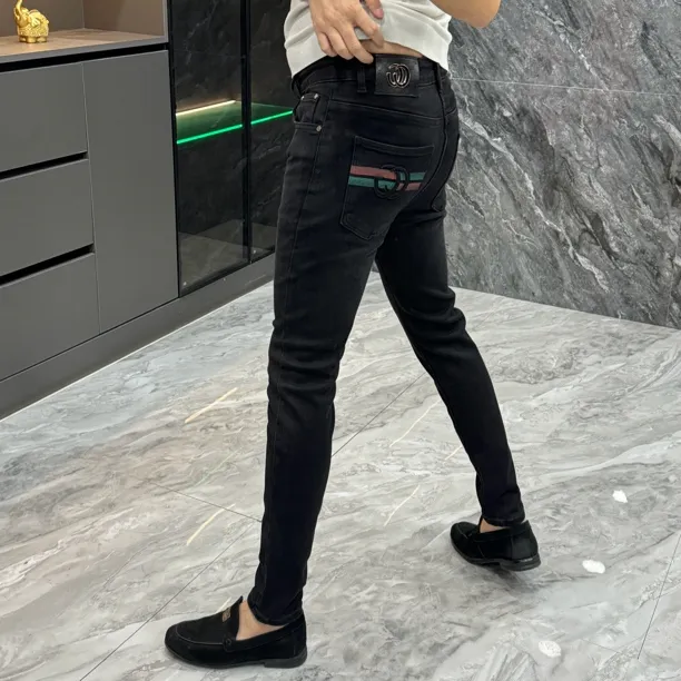 3586-秋冬男士高品质时尚欧货修身小脚牛仔裤