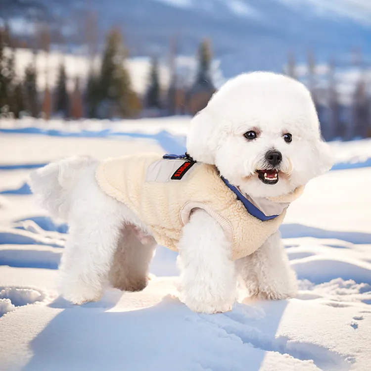 狗狗衣服秋冬羊羔绒保暖绒衣柴犬泰迪可牵引宠物两脚外出马甲外套