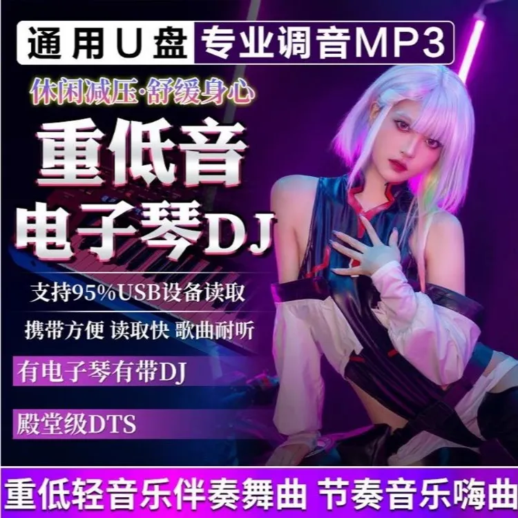 车载电子琴音乐u盘重低音DJ纯音乐无损高音质热门歌曲无损MP3优盘