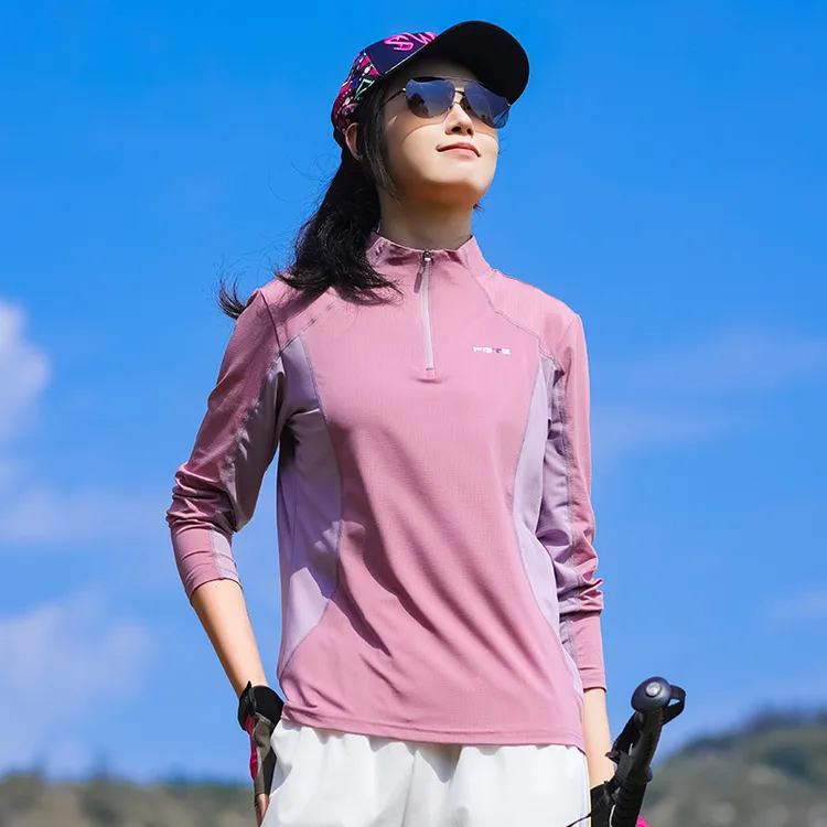25年新款速干长袖女款运动跑步透气弹力修身快干衣春夏登山服T恤