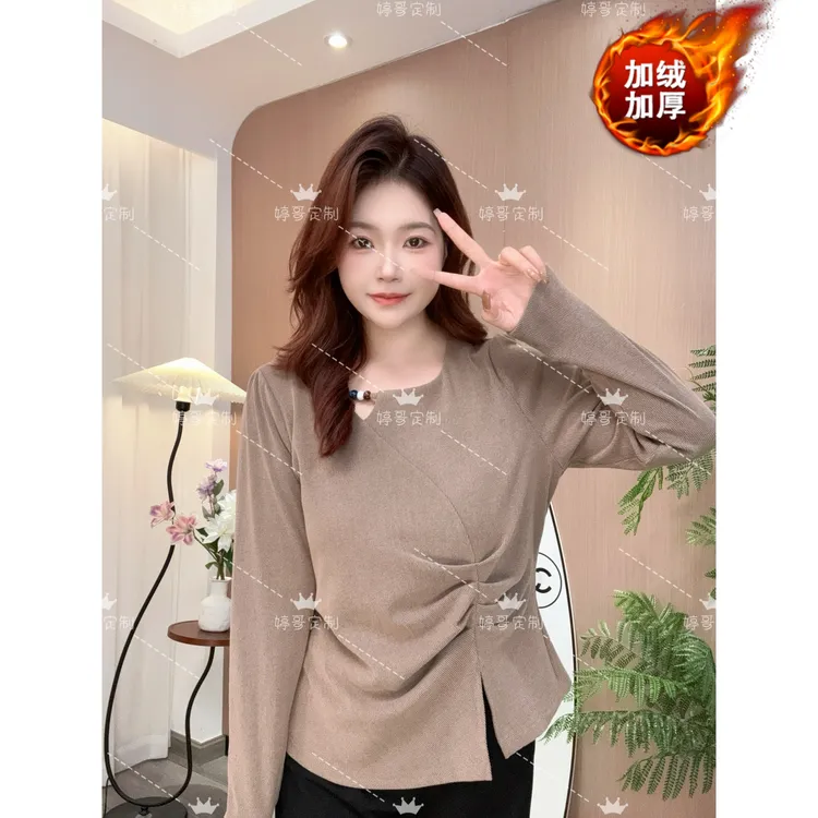 【婷哥定制 溪间山水】秋季新款大码女装设计显瘦上衣TGW41699