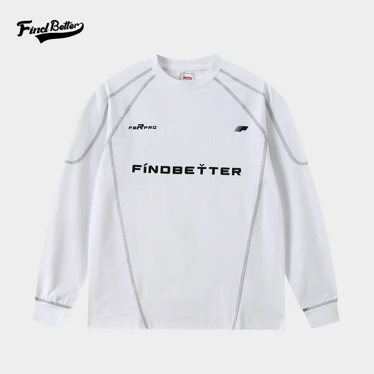 新款秋冬宽松透气运动训练户外休闲哈数线时尚经典印花长袖-320