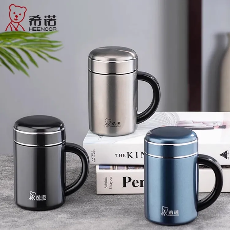 希诺真空保温杯316L不锈钢水杯办公室带手柄泡茶杯带把手杯1306S