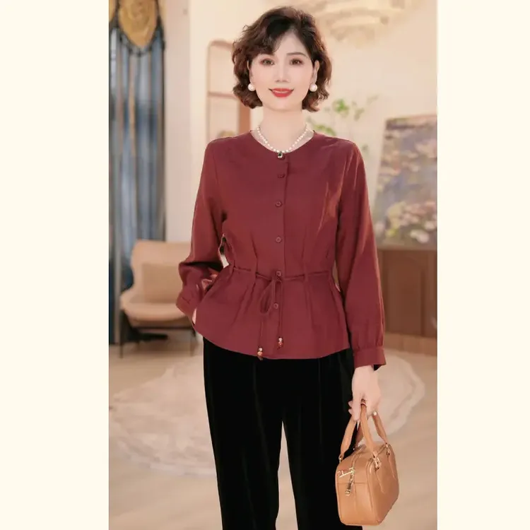 【秋】年轻妈妈早秋时尚T恤小衫2025新款洋气中老年女装上衣服套装