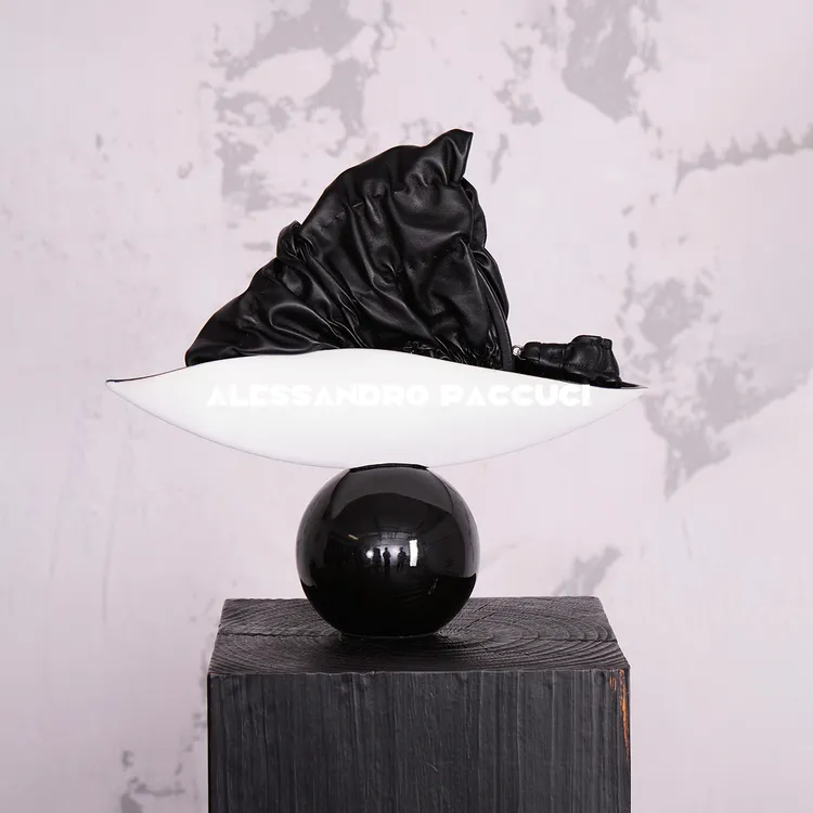 AP洛哥43115AB【鬼头】羊皮褶皱设计感黑色时尚百搭女士手提单肩包