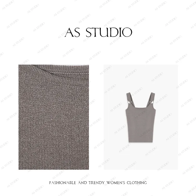 【AS环扣】25新极简高级肌理感修身百搭细闪小背心AS25XBX01551