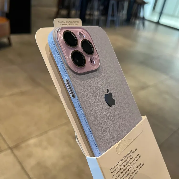 超薄荔枝皮纹苹果16promax手机壳iPhone15硬壳14小众13全包12适用