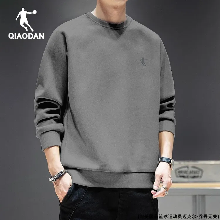 乔丹旗舰男装2025冬季新款圆领宽松卫衣纯色运动休闲T恤正品大码