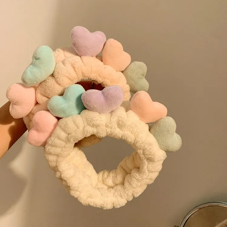 流心奶黄！立体爱心可爱毛绒洗脸发带女甜美敷面膜专用束发带头箍