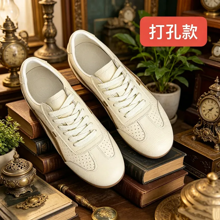 ZXHLW【打孔】头层牛皮夏季新款透气户外百搭潮鞋韩版休闲鞋轻便商品图