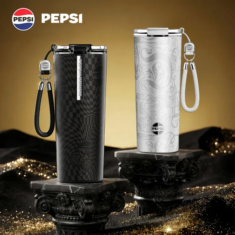 【官方旗舰】百事Pepsi咖啡杯650ml3D浮雕男户外车载保冷保温杯316L