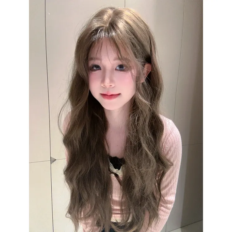【栗子蛋糕】AG假发水波纹卷减龄中分长卷发jk修脸气质长卷发全头套