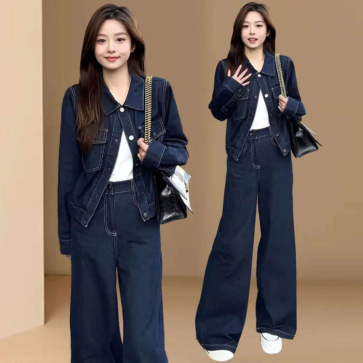 2025新款超火春秋时尚套装穿搭一整套高级感外套阔腿裤两件套女装