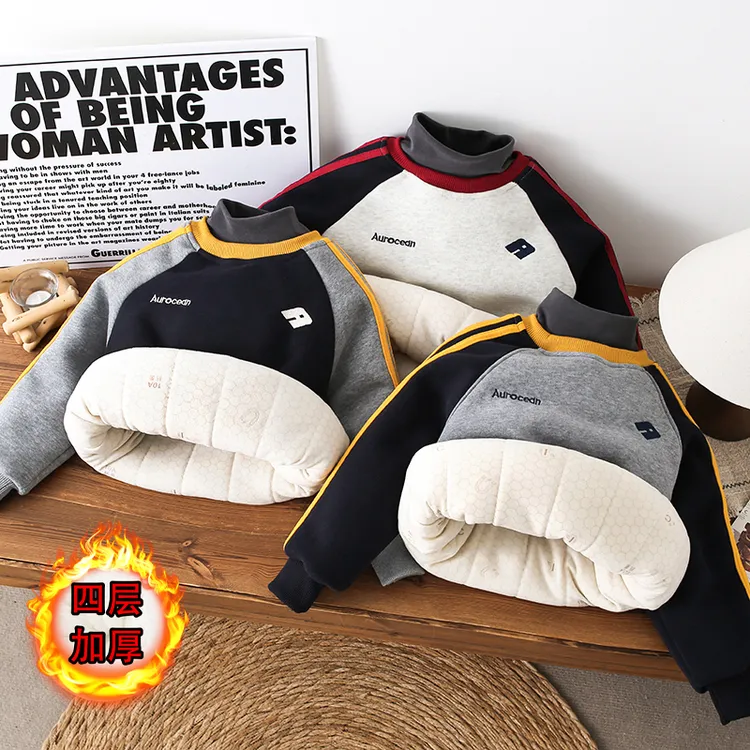 男童冬季4层加棉加厚保暖抗寒-25℃800克重磅棉袄超厚棉服儿童