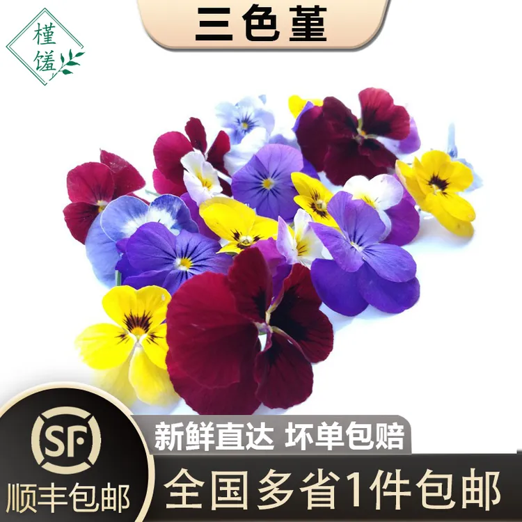 槿馐新鲜三色堇角堇瑾西餐摆盘装饰点缀花草1-5盒