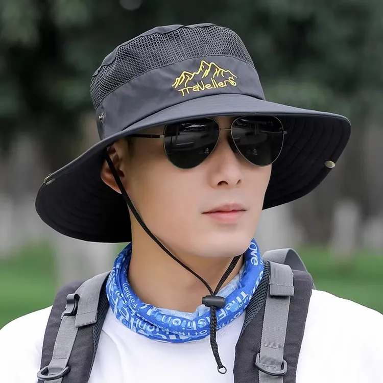 帽子男士夏天遮阳帽户外透气男骑车渔夫帽防帽子夏季男男帽子