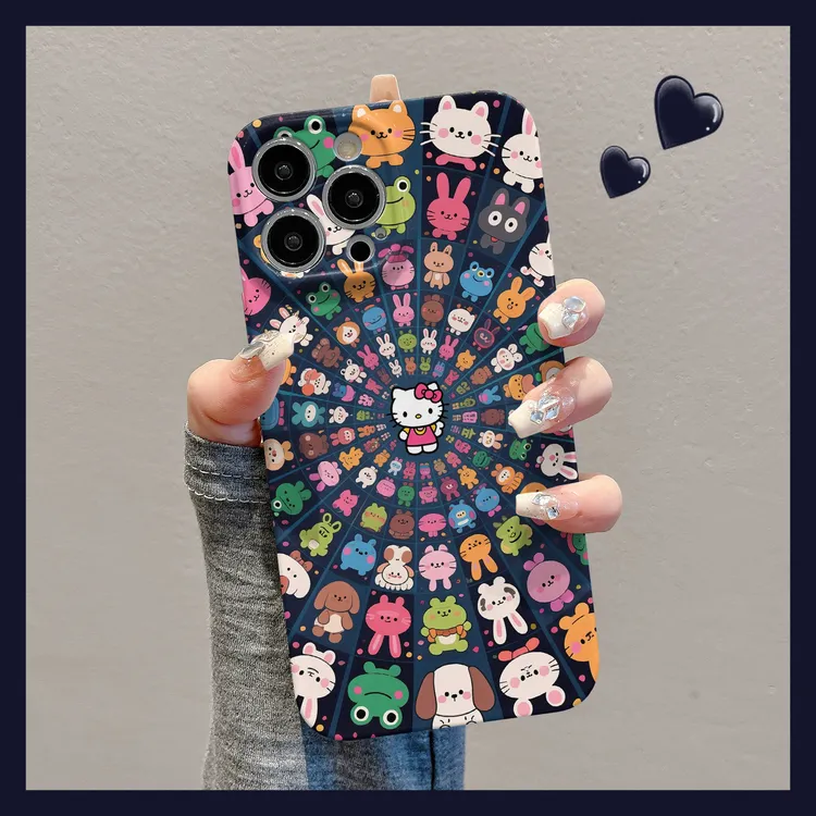 满屏动物KT猫适用苹果17/16菲林手机壳华为创意vivo小米15可爱opp